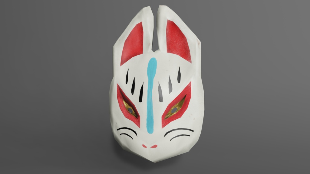 【3Dデータ】日本のおめん_5種盛り(天狗・狐・おかめ・般若・鴉天狗)