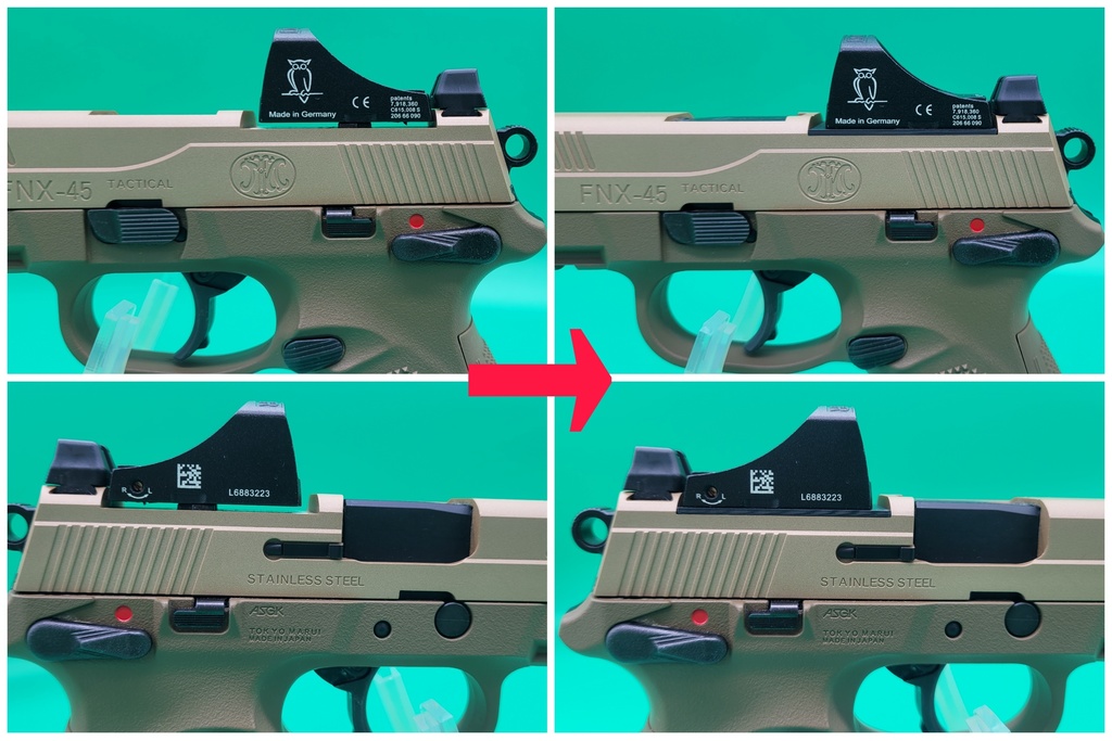 東京マルイ FNX-45専用 Doctorサイトマウントスペーサー!