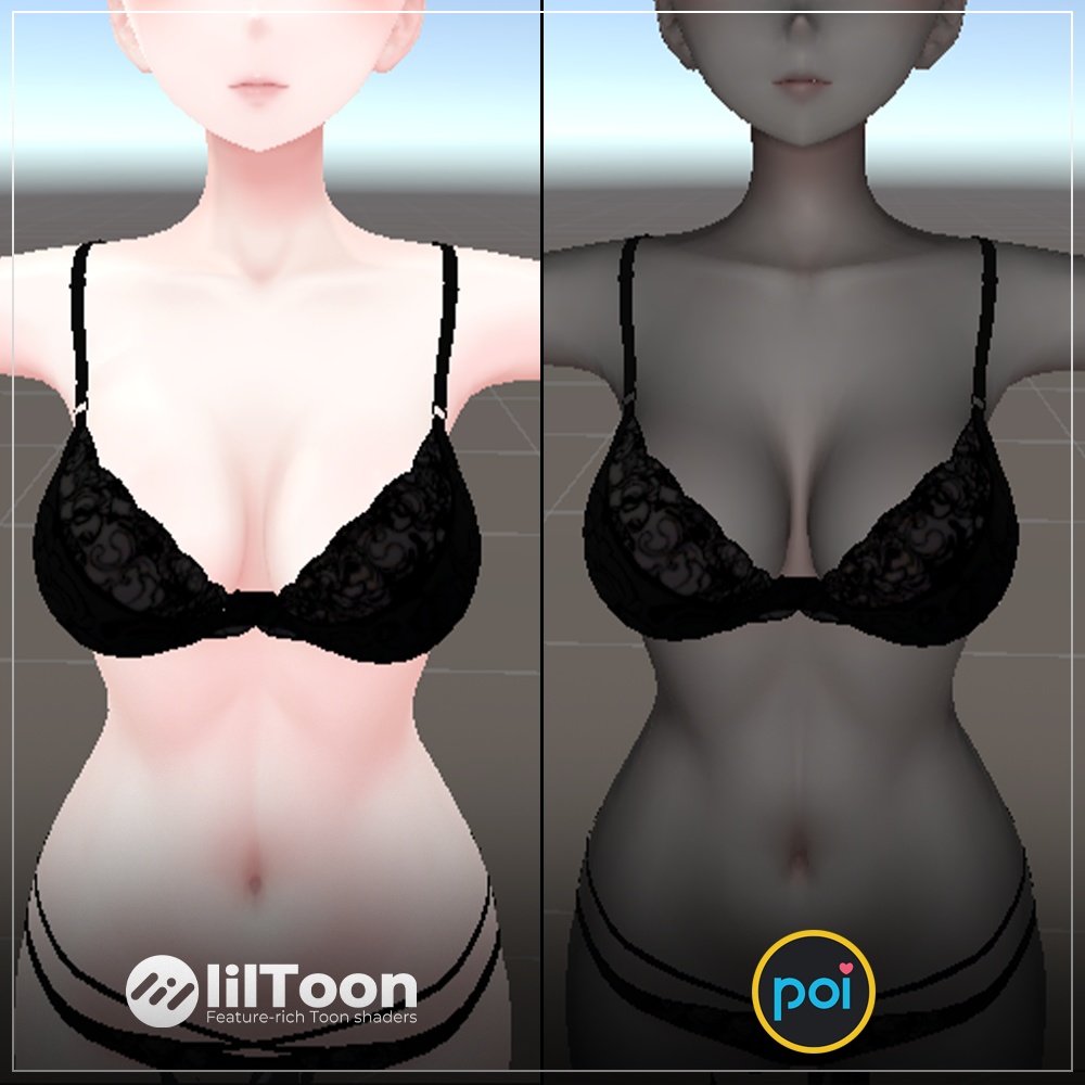 誰でも黒rimマテリアル(Poiyomi)