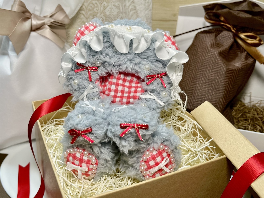 【即納】ふわもこくまちゃん着ぐるみ　10cm対応　赤