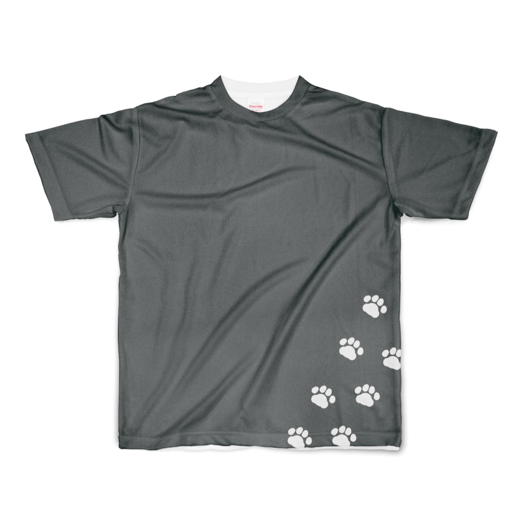 (両面印刷)家で猫が待っています(UP)Tシャツ(黒)