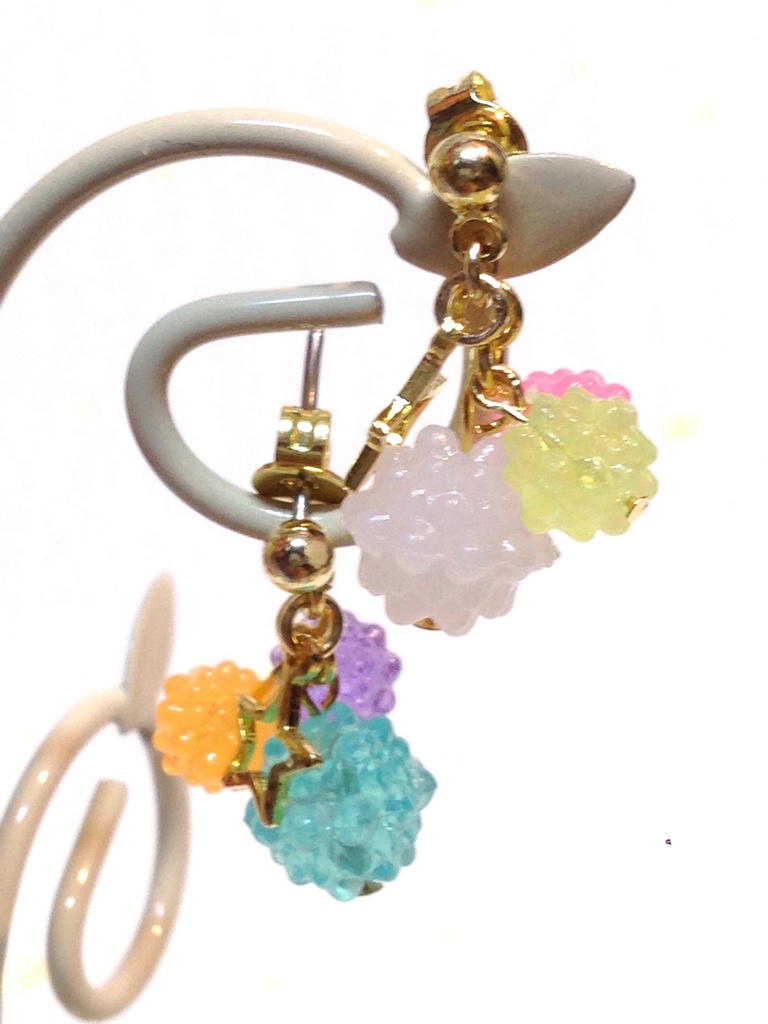 ☆sale☆金平糖のお菓子なピアス(ブルー×ホワイト)