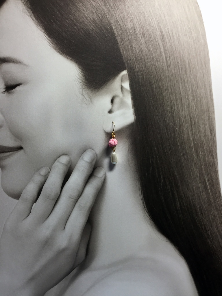 あわじ玉と雫型パールのピアス