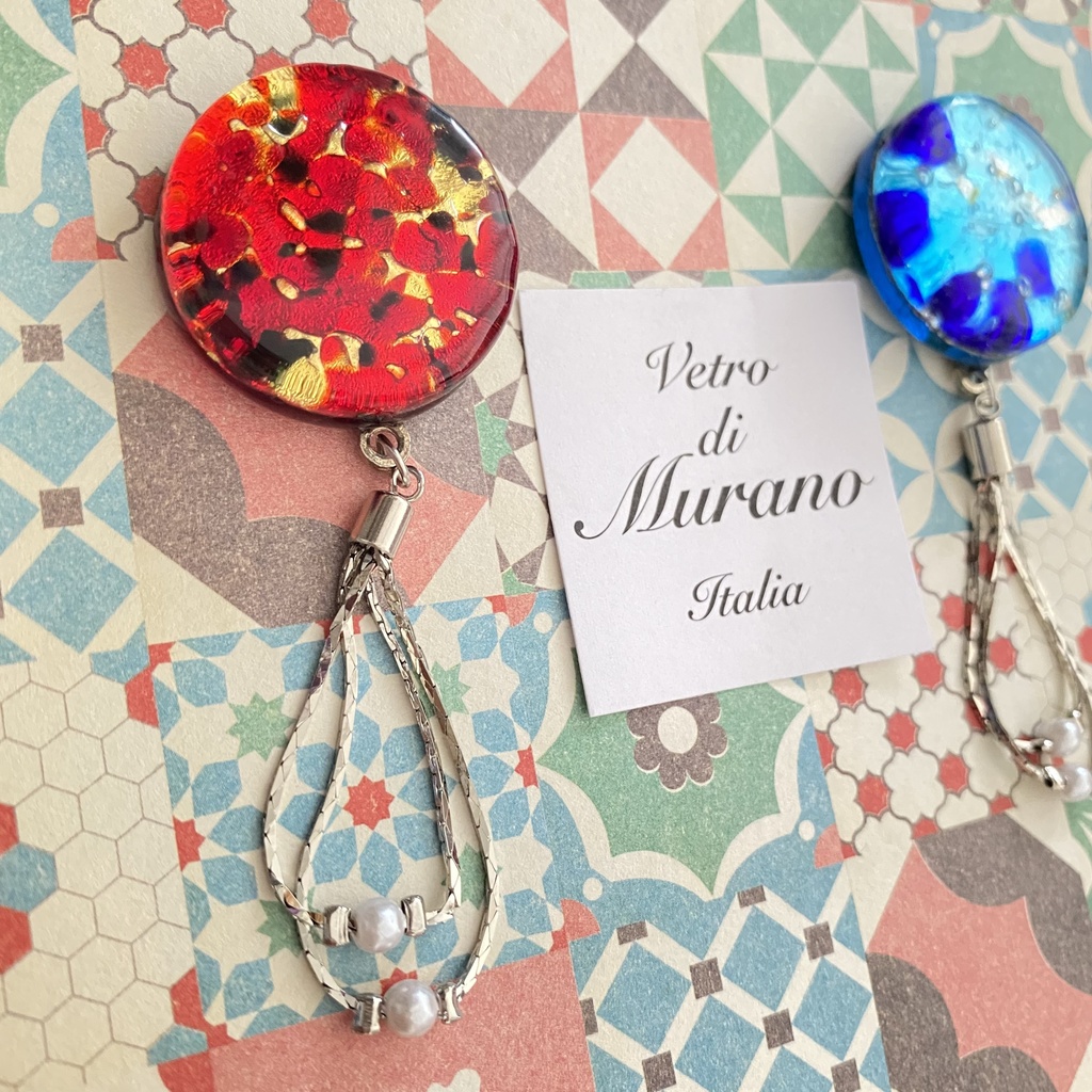 ベネチアングラスの帯留め