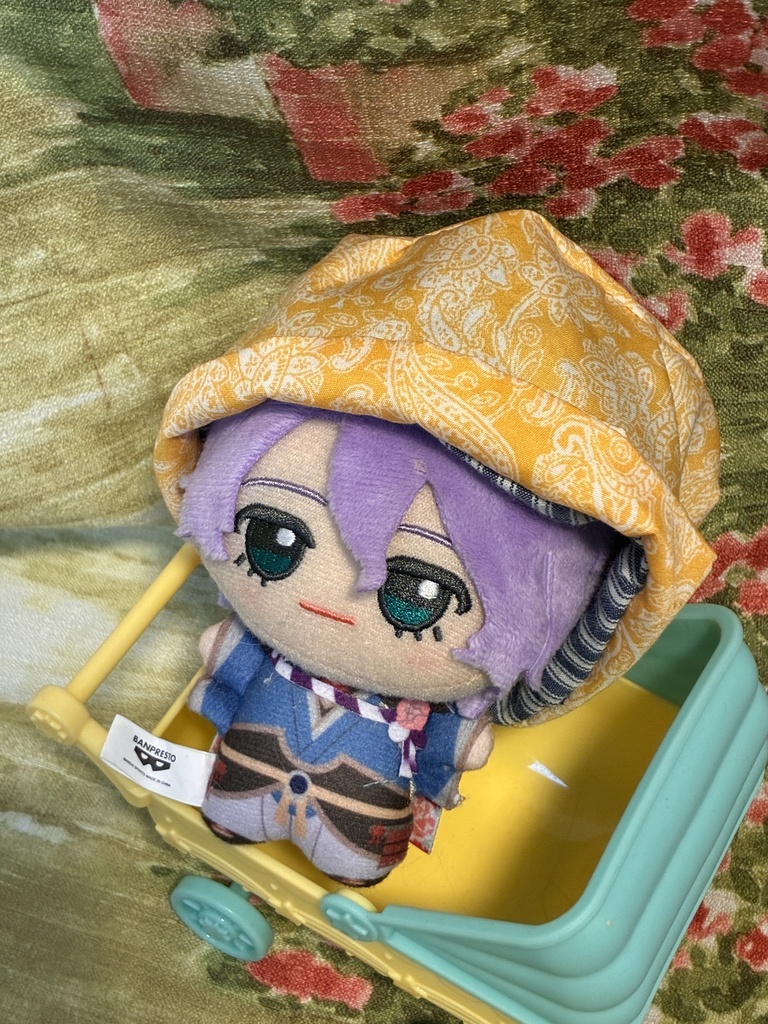 黄色×波柄ちびぐるみサイズ帽子大きめ！イメージカラーにも！