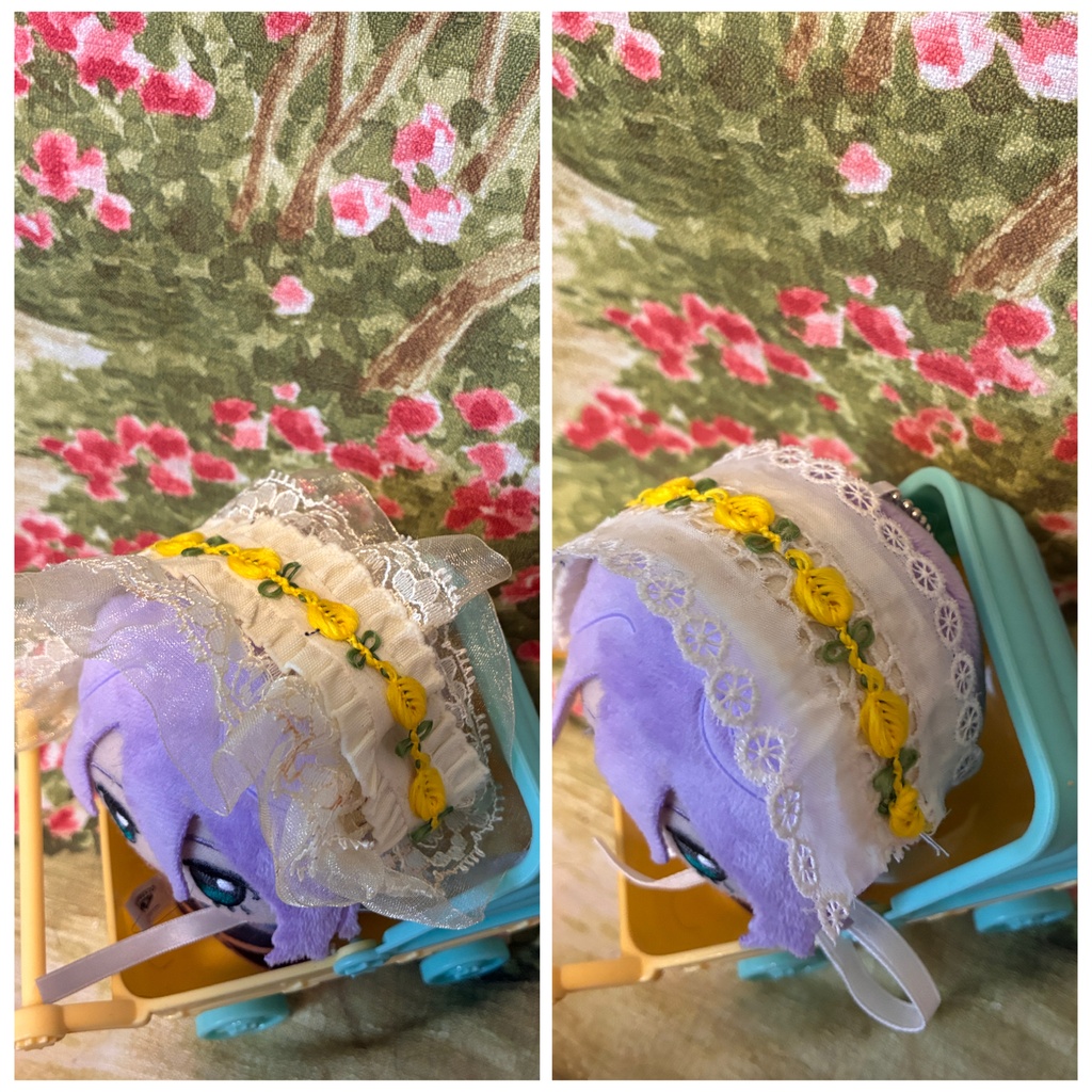 黄色レースお花ヘッドドレスセット！