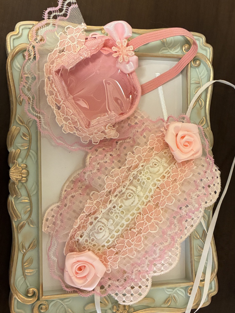 甘ロリピンクローズヘッドドレス&バッグ