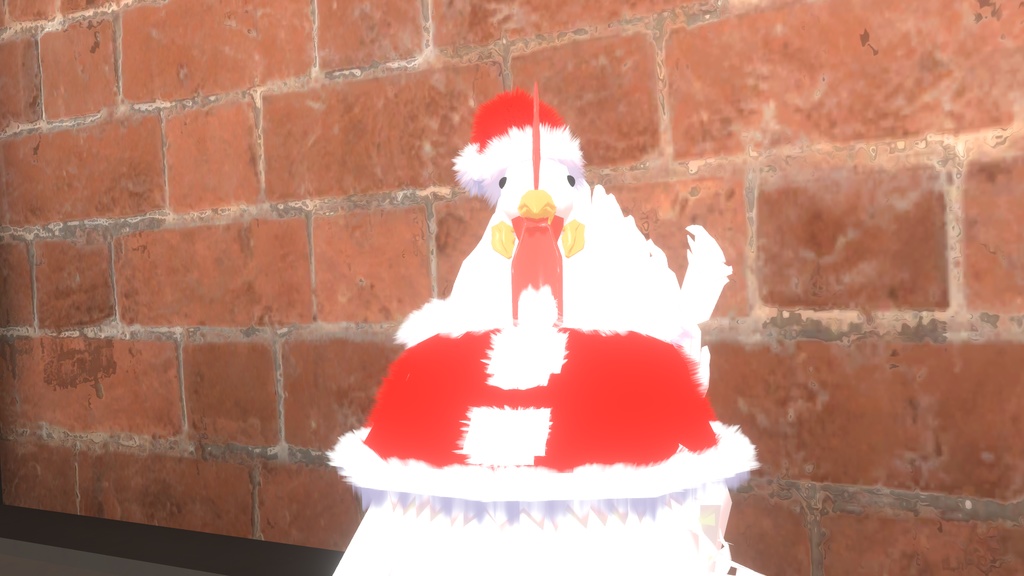 にわとり用のサンタ服