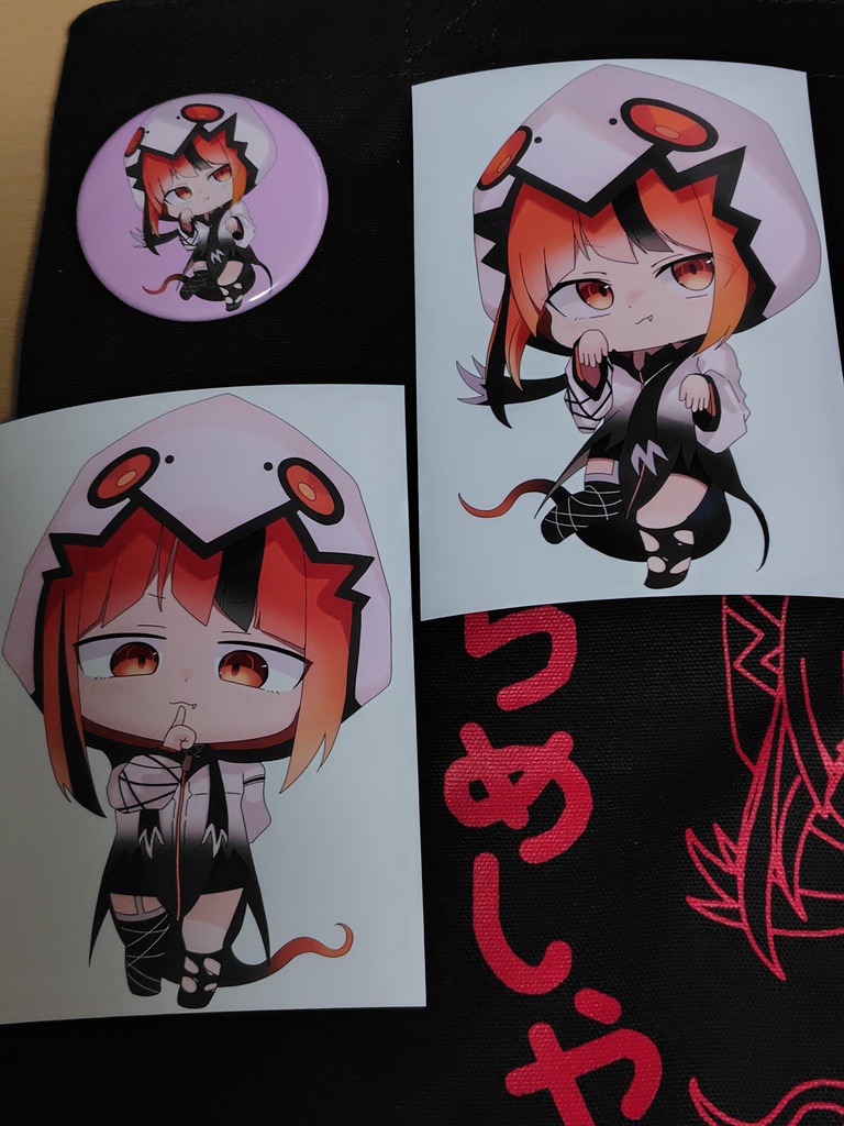 灯火ゆら お出かけトートバッグ バッジ&ステッカー付き