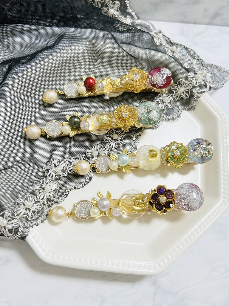 【ヘアクリップ】🔥、🎴、🌊、🦋 イメージカラー