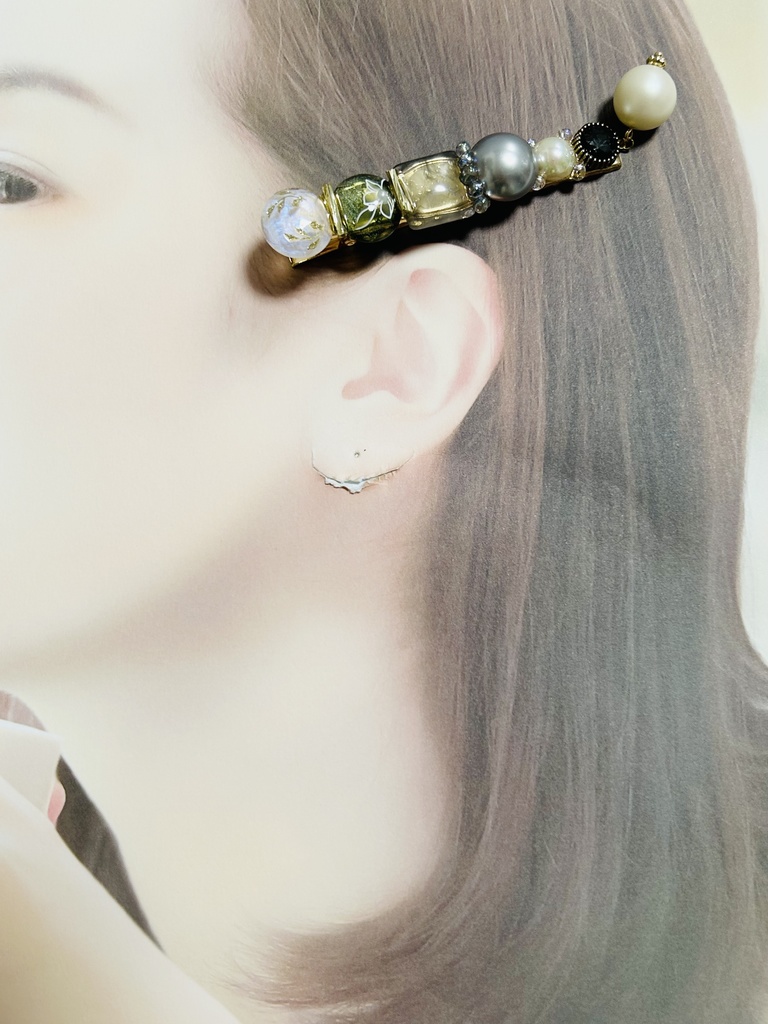 【ヘアクリップ】🔥、🎴、🌊、🦋イメージカラー ゴールド