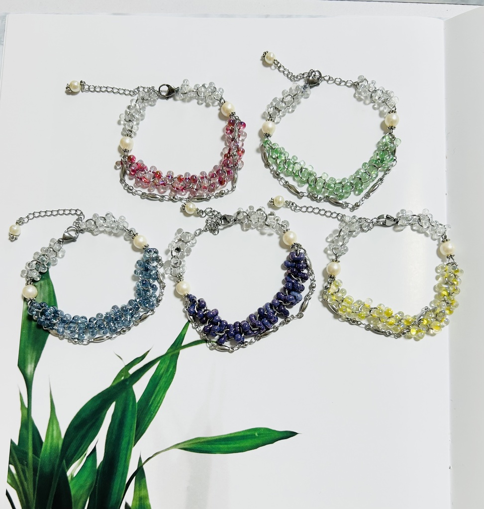 【ブレスレット】🔥、🎴、🌊、🦋、⚡️イメージカラー シルバー