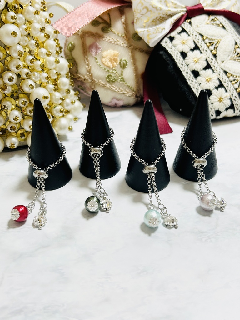 【スライダー式リング】🔥、🎴、🌊、🦋イメージカラー シルバー