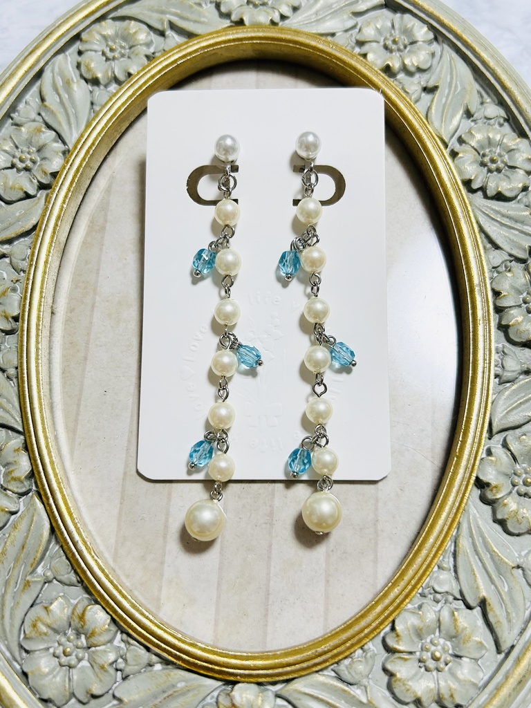 【イヤリング2】🌊さんイメージカラー シルバー