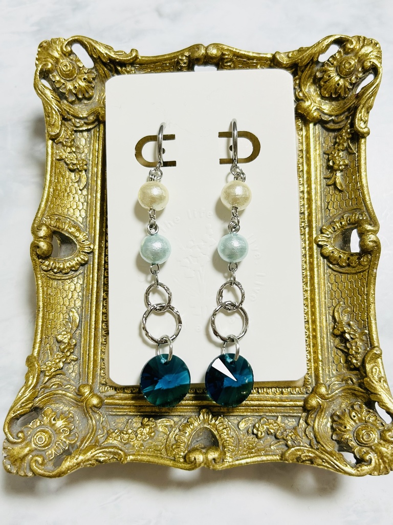 【イヤリング1】🌊さんイメージカラー シルバー