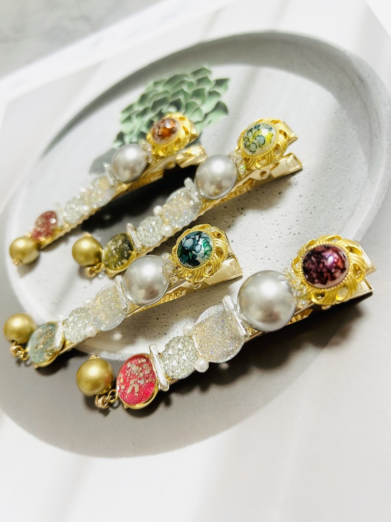 【ヘアクリップ】🔥、🎴、🌊、🦋イメージカラー