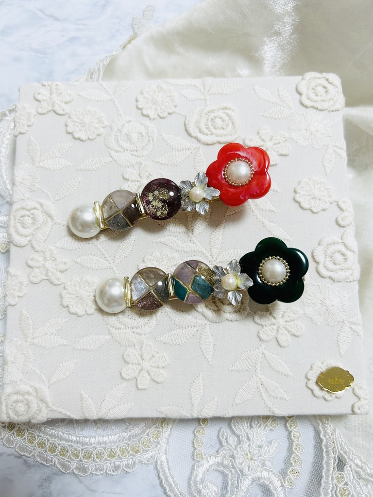 【ヘアクリップ】🔥、🎴イメージカラー ゴールド