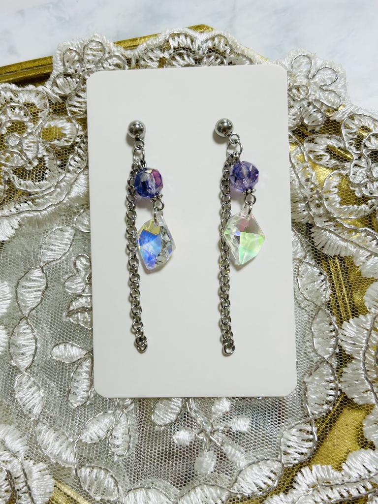 【ピアス1】🦋さんイメージカラー シルバー