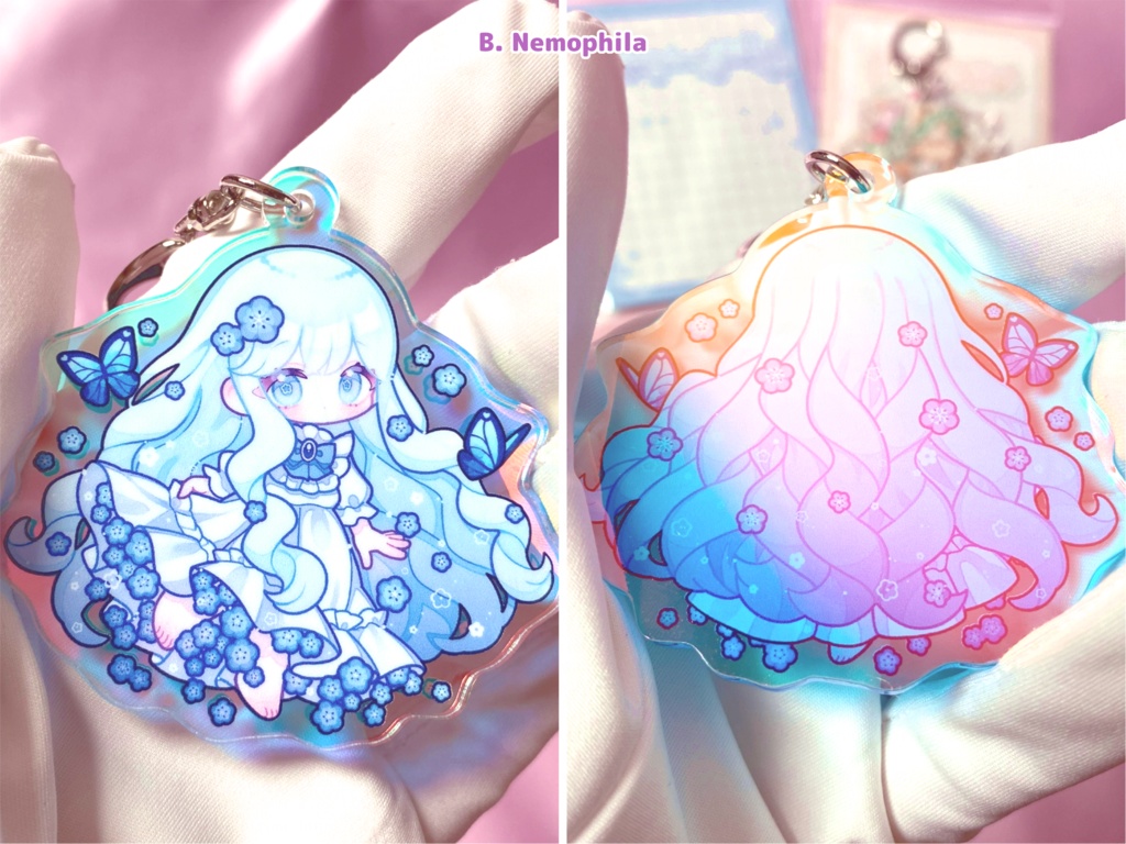 きらきら両面アクリルキーホルダー(オーロラ・ホログラム/全3種)