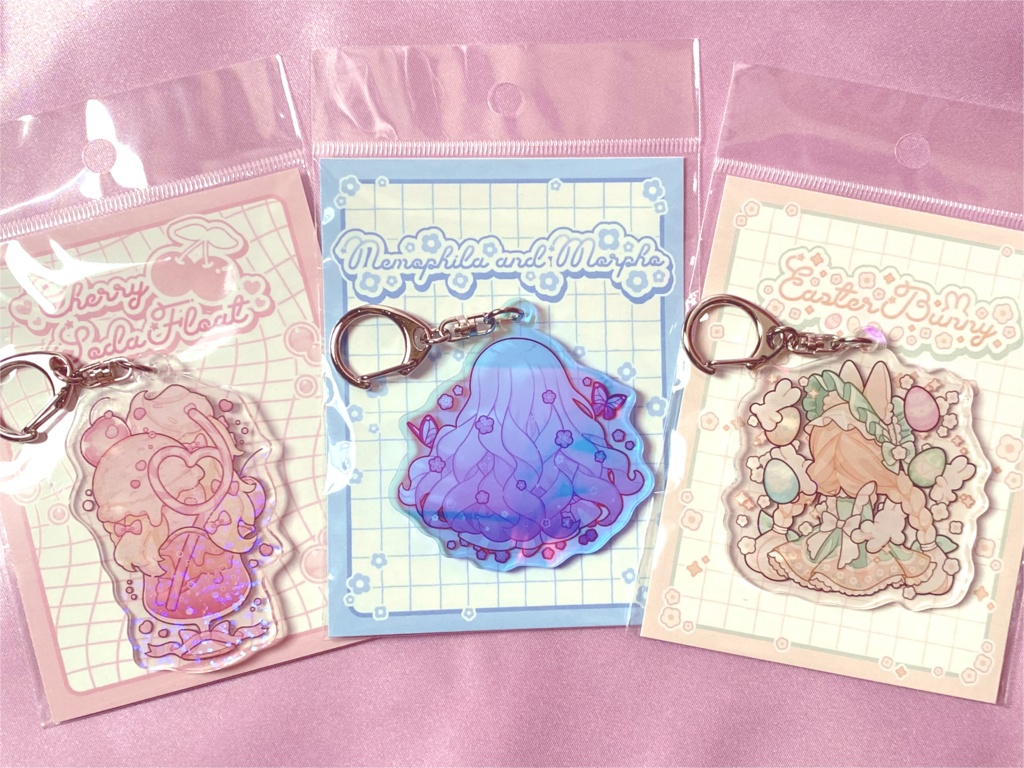 きらきら両面アクリルキーホルダー(オーロラ・ホログラム/全3種)