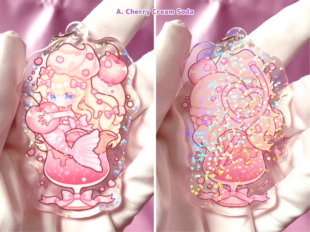 きらきら両面アクリルキーホルダー(オーロラ・ホログラム/全3種)