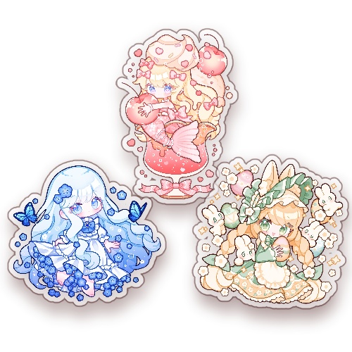 ダイカットクリアステッカー(耐水／全3種)