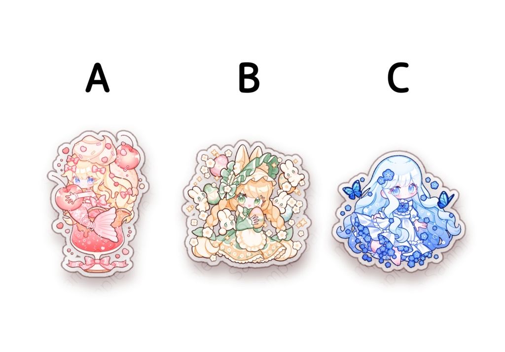 ダイカットクリアステッカー(耐水/全3種)