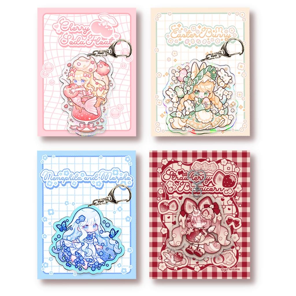 きらきら両面アクリルキーホルダー(オーロラ・ホログラム／全４種)