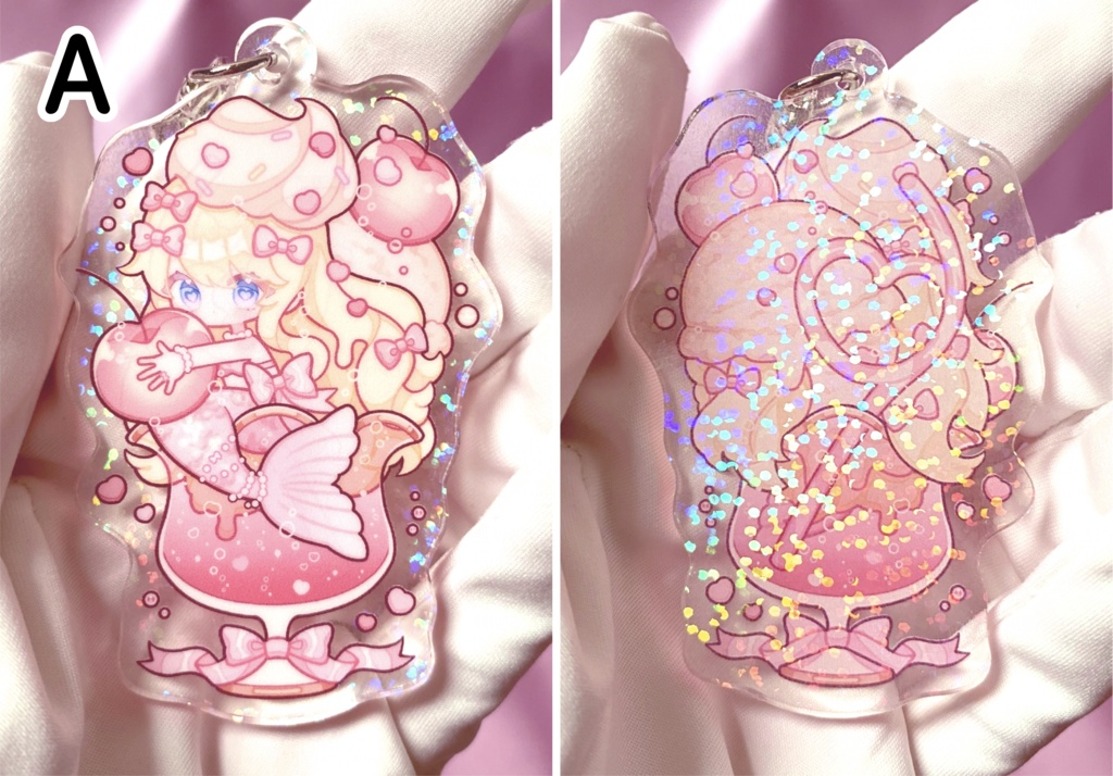 きらきら両面アクリルキーホルダー(オーロラ・ホログラム/全4種)