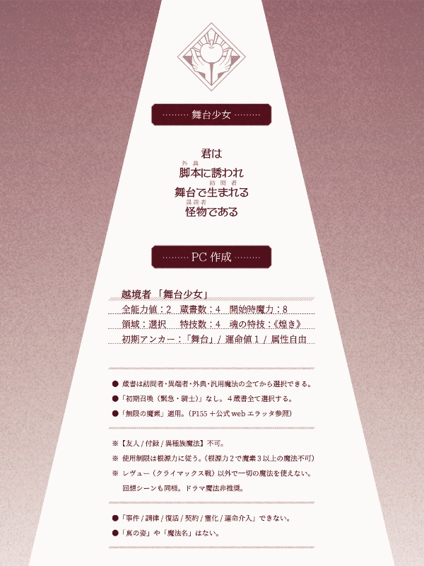 【冊子】マギカロギア/越境者「舞台少女」専用/シナリオボックス「Revue à la mode」【書店委託あり】