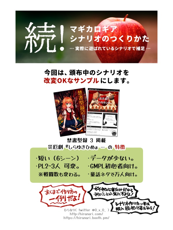 続!マギカロギアシナリオのつくりかた。+改変OKサンプルシナリオDL