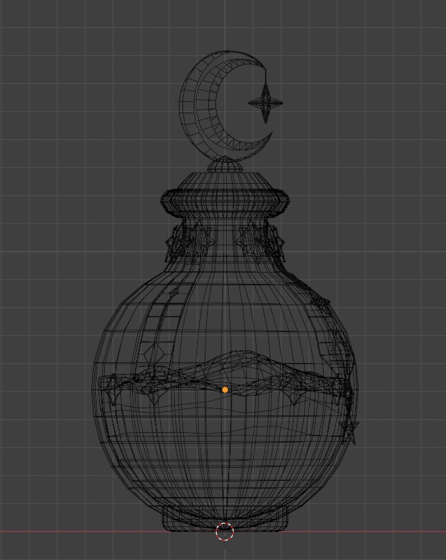 月光の薬瓶|Blender用3Dモデル【無料配布】