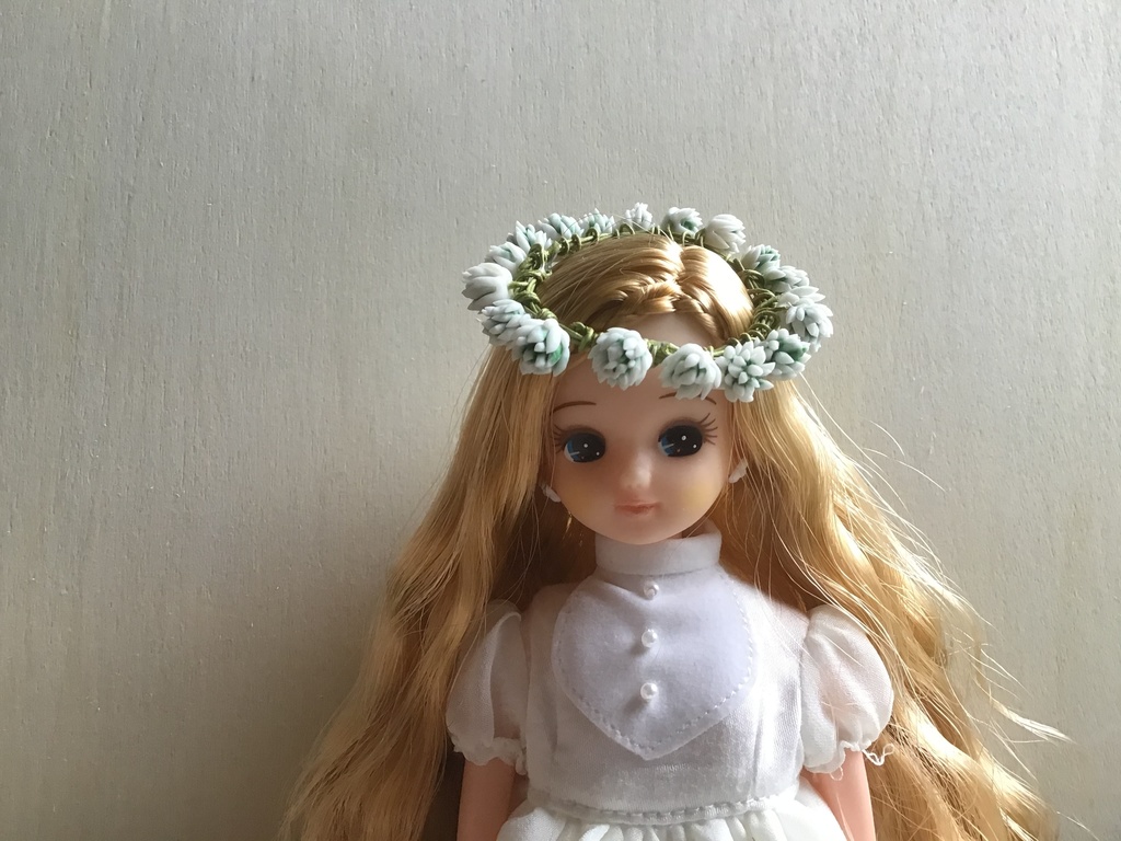 シロツメクサの花冠 ドール用 Purinpurin Booth