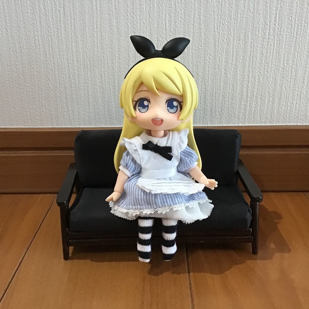 1/12 ドールソファ 2人用 アンティーク風 ミニチュア家具