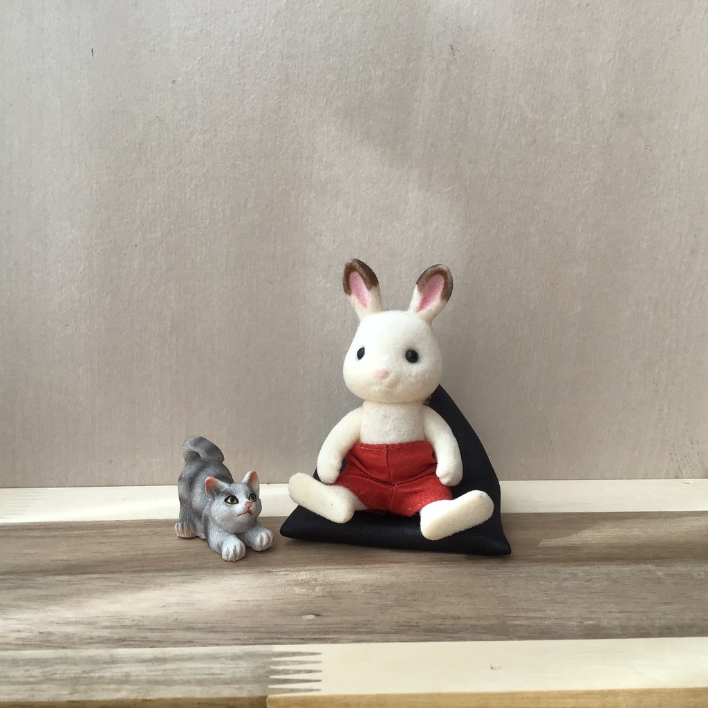 ドール用 ビーズクッションソファ 黒 ブラック