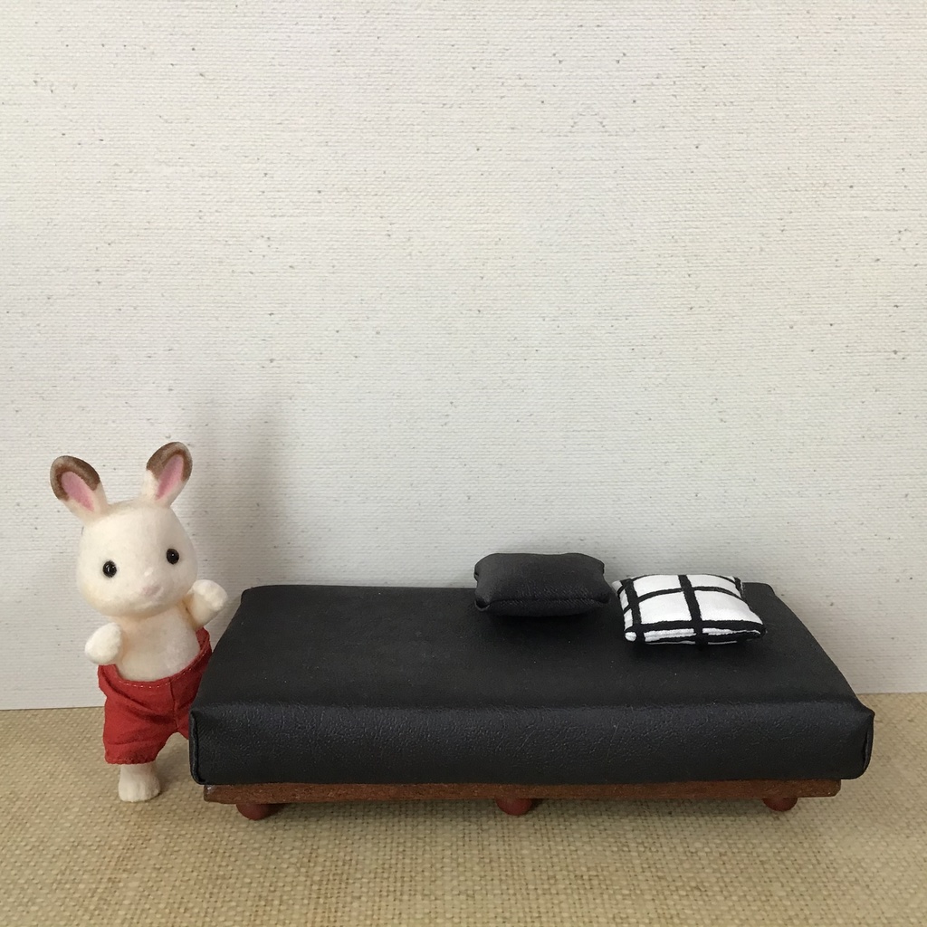 1/12 脚付きマットレス シングルサイズ ソファ ベッド ドール