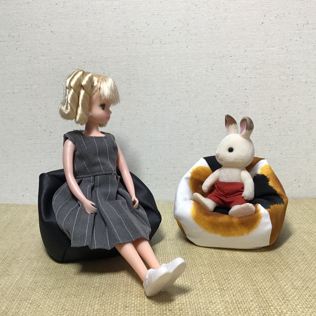 座れる ビーズクッション ソファ 三毛猫 ミケ