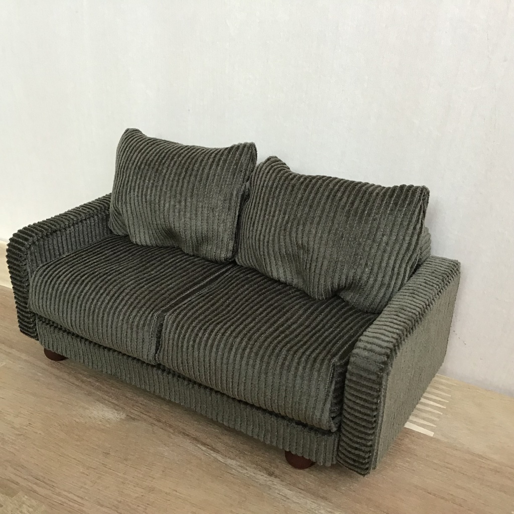 ドール用 コーデュロイソファ ミニチュア家具