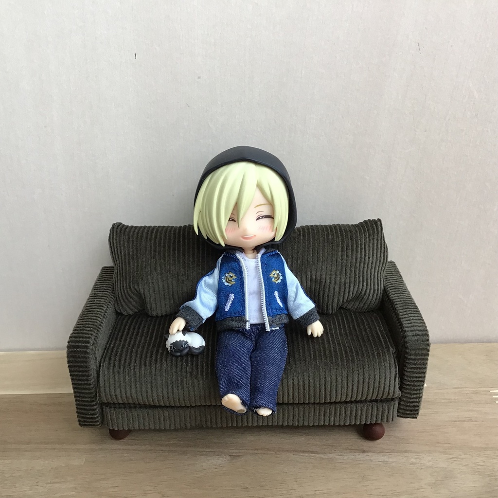 ドール用 コーデュロイソファ ミニチュア家具