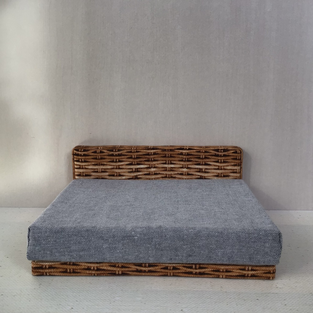 ドール用 ソファベッド (1/12 ダブルサイズ) ミニチュア家具