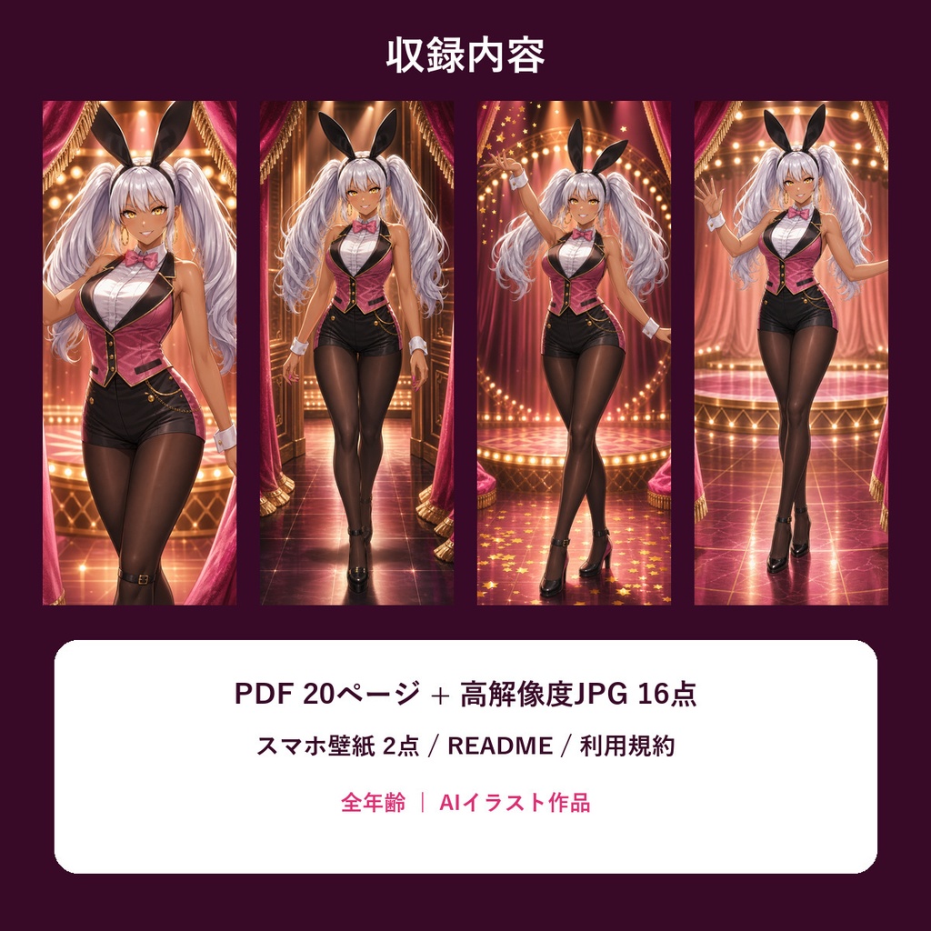 Aina PINK VELVET SHOW|全年齢・バニーガールAIイラスト集