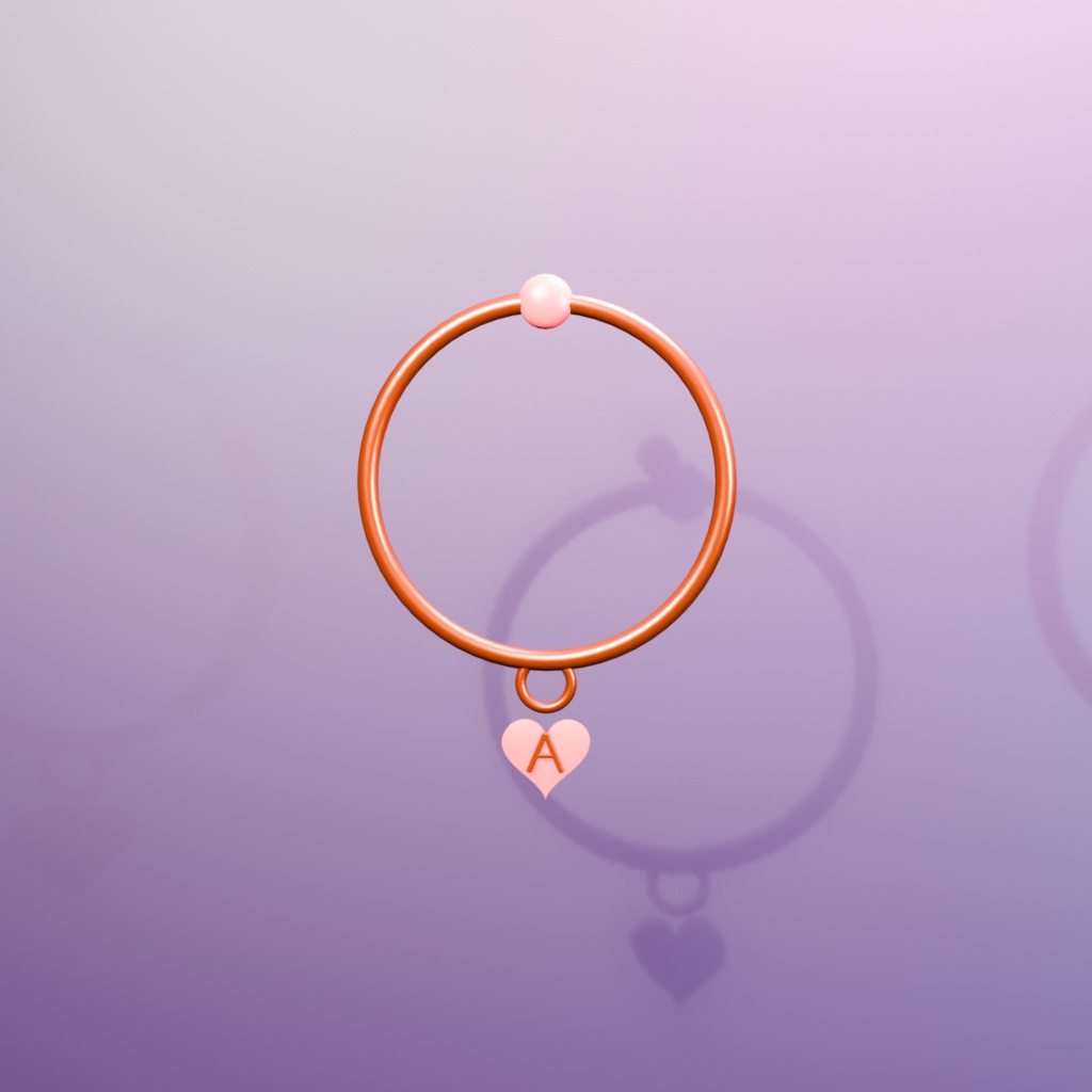 Aina Heart Hoop Earrings|桔梗対応・PhysBone設定済み3Dピアス