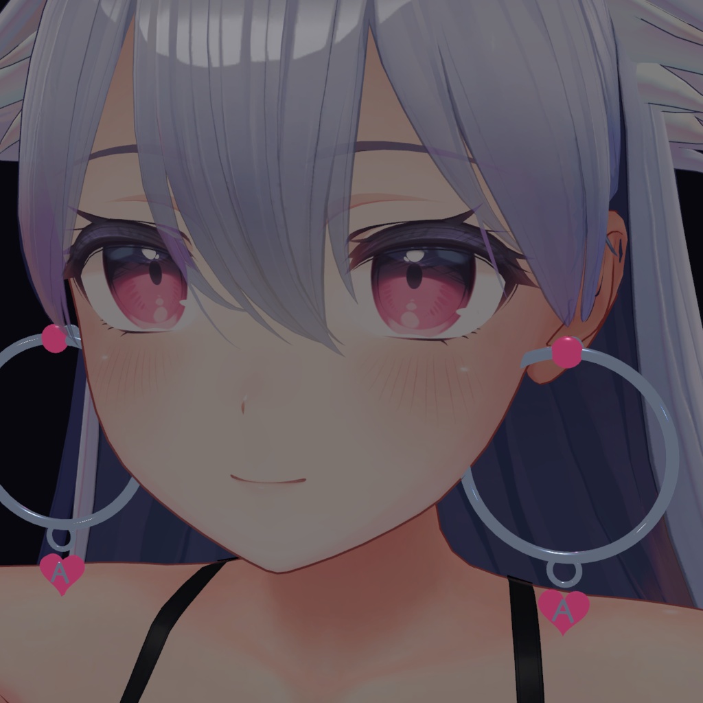 Aina Heart Hoop Earrings|桔梗対応・PhysBone設定済み3Dピアス