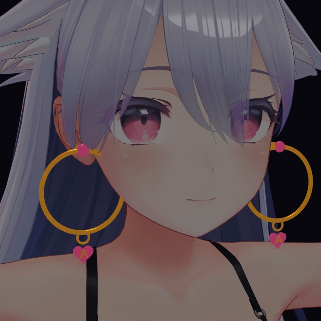 Aina Heart Hoop Earrings|桔梗対応・PhysBone設定済み3Dピアス