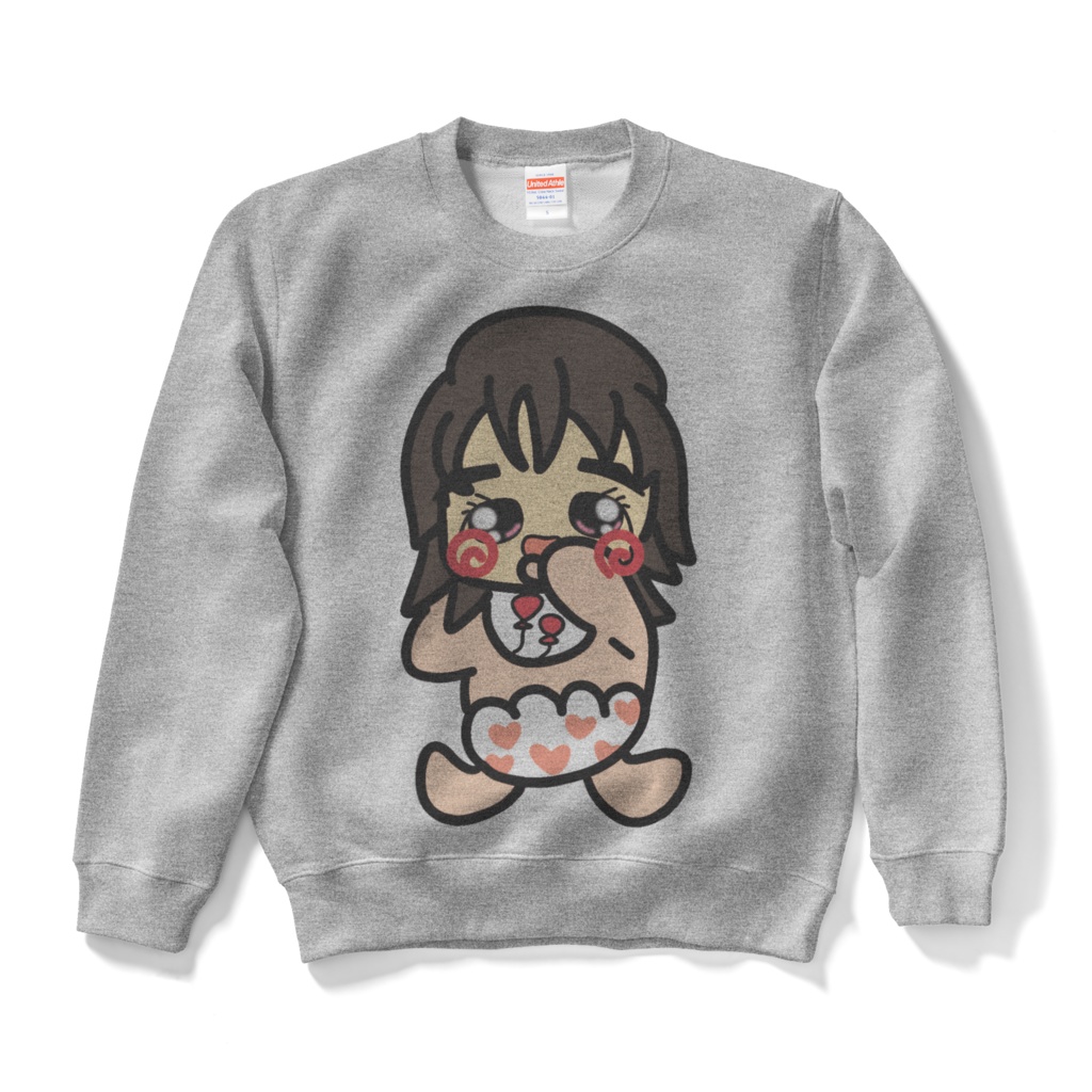 主張が強いベイビー　女の子1 スウェット灰色