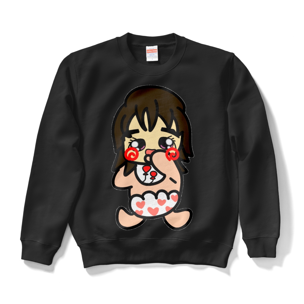 主張が強いベイビー　女の子1 スウェット黒