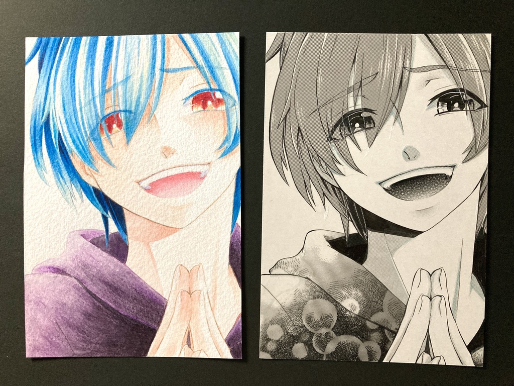 【ポストカード】白黒･カラーイラスト 原画 【Ａ】