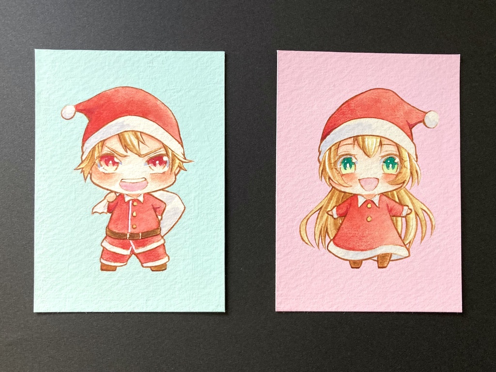 【ATC】カラーイラスト 原画 【クリスマス･ミニキャラ】