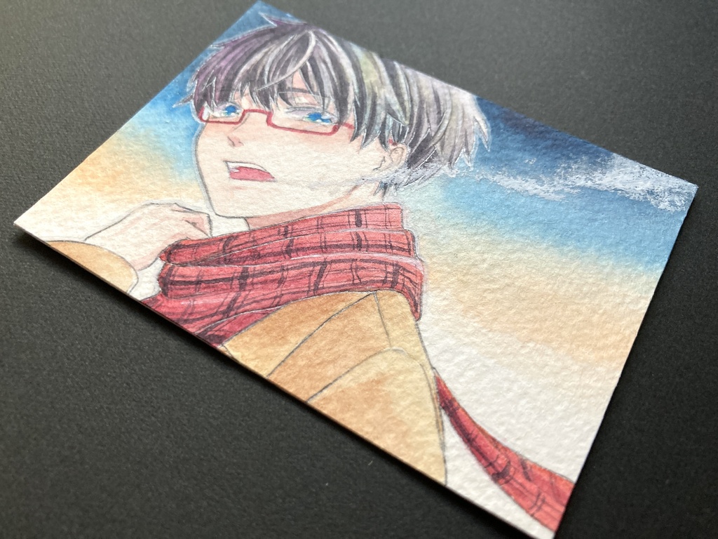 【ATC】カラーイラスト 原画 【マフラー】