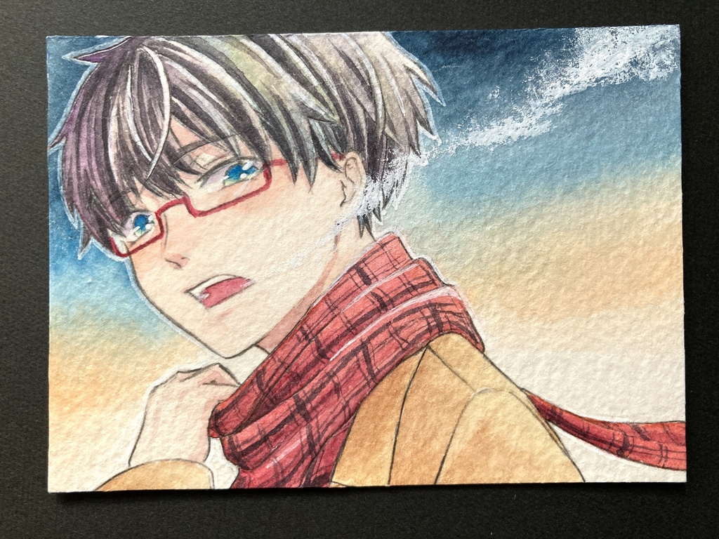 【ATC】カラーイラスト 原画 【マフラー】